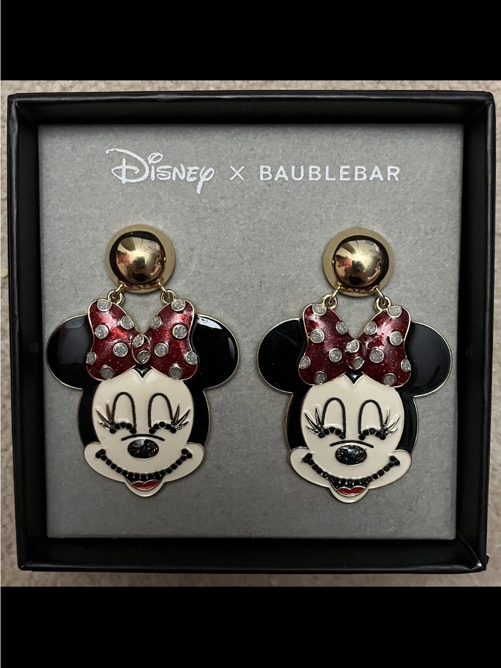 Disney Minnie Mouse Red Bow Drop Earrings by BaubleBar